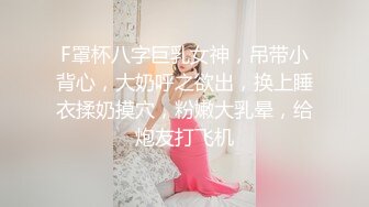 F罩杯八字巨乳女神，吊带小背心，大奶呼之欲出，换上睡衣揉奶摸穴，粉嫩大乳晕，给炮友打飞机